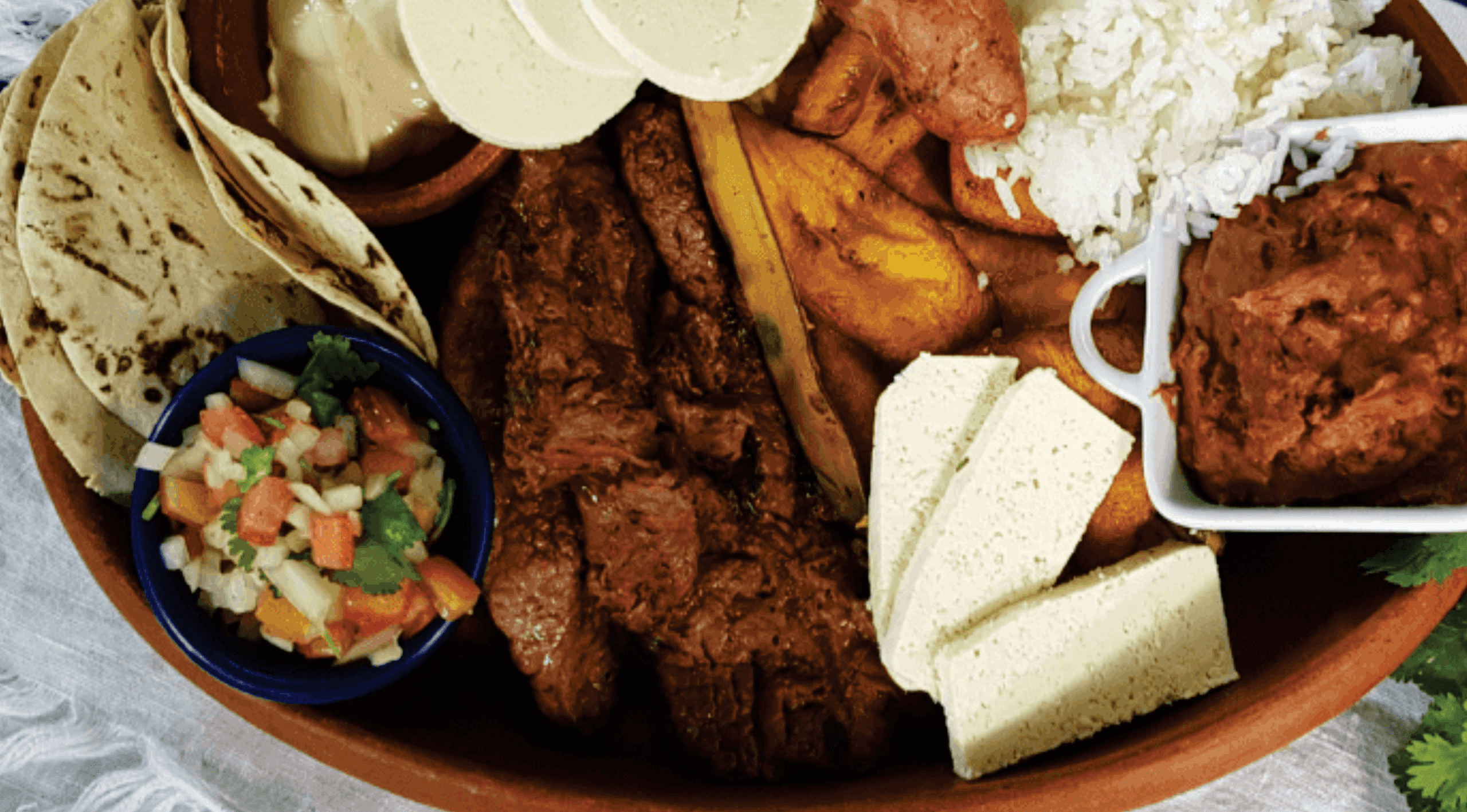 Desayuno completo con carne y/o pollo frito / Big breakfast with meat or chicken