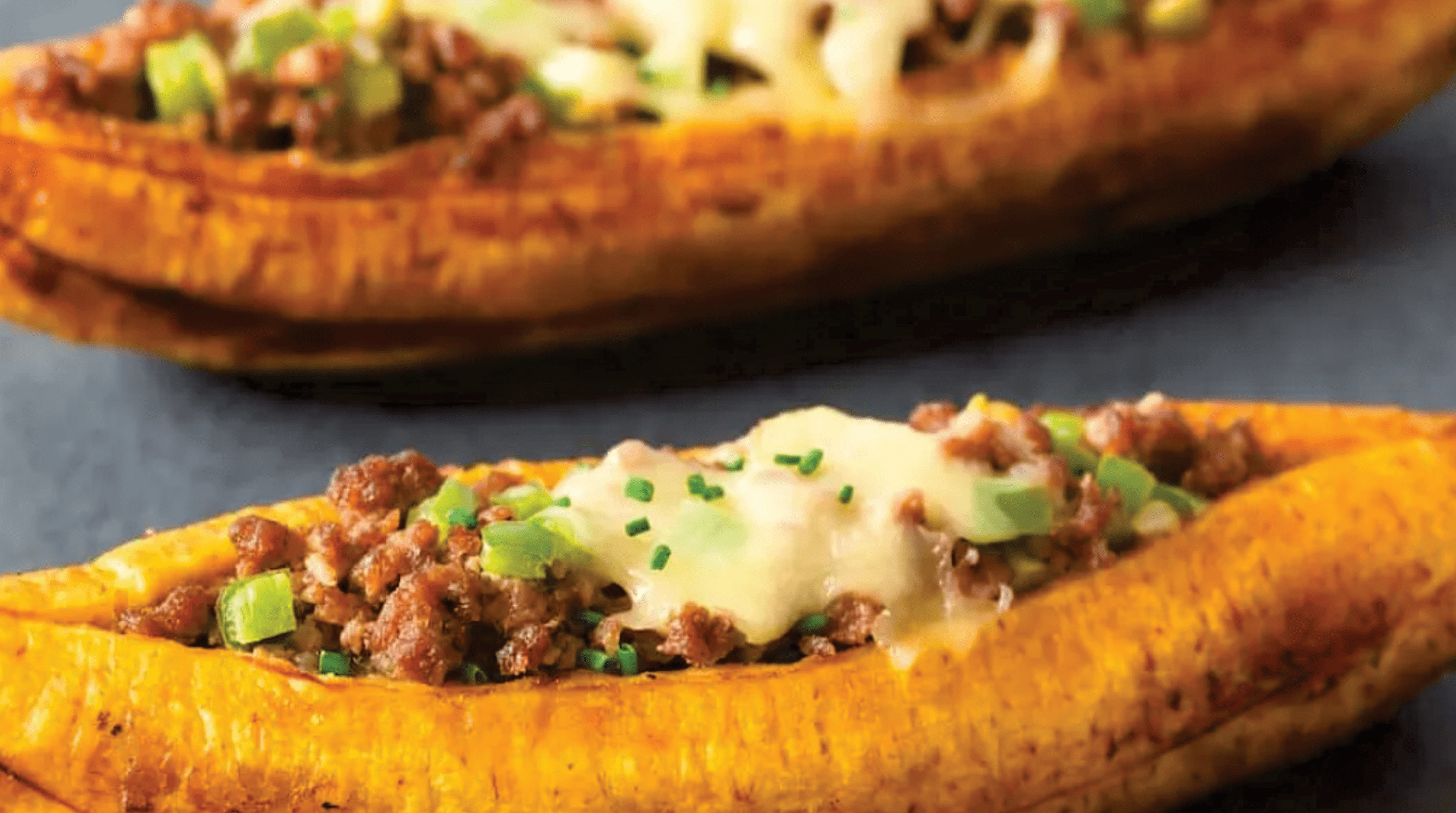 Canoas de platano maduro x2 / Stuffed Plantain Canoes